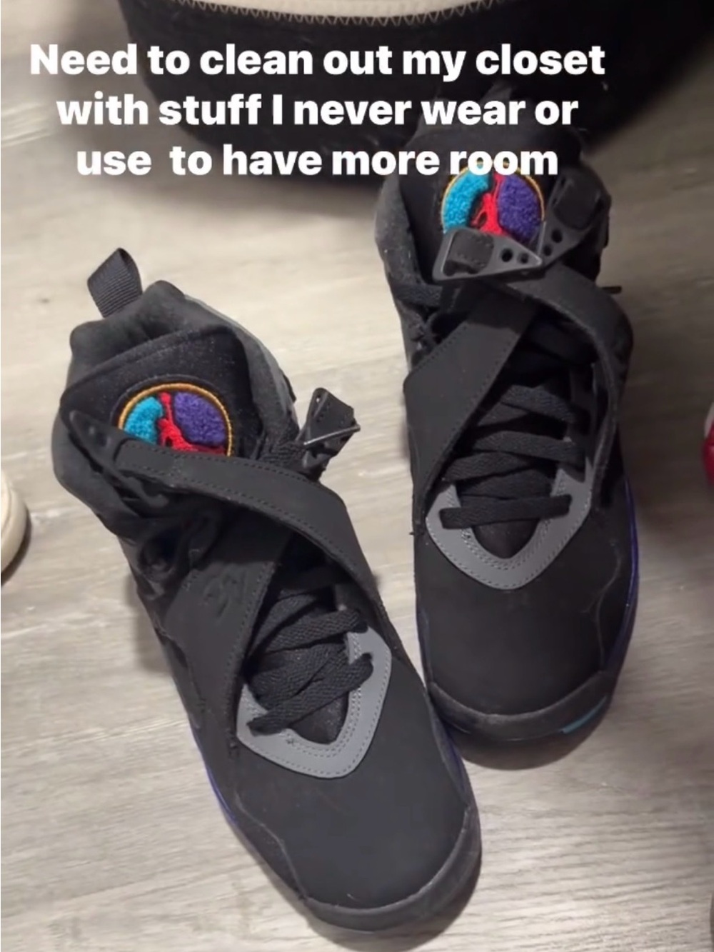 Nike Black Sneakers with Multicolor Tongue Detail